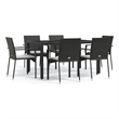 Afuera Living Poly Rattan Large Modular Garden Dining Set in Black