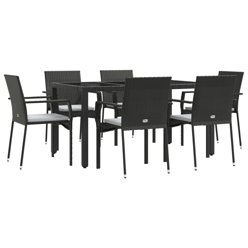 Afuera Living Poly Rattan Large Modular Garden Dining Set in Black