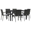 Afuera Living Poly Rattan Large Modular Garden Dining Set in Black