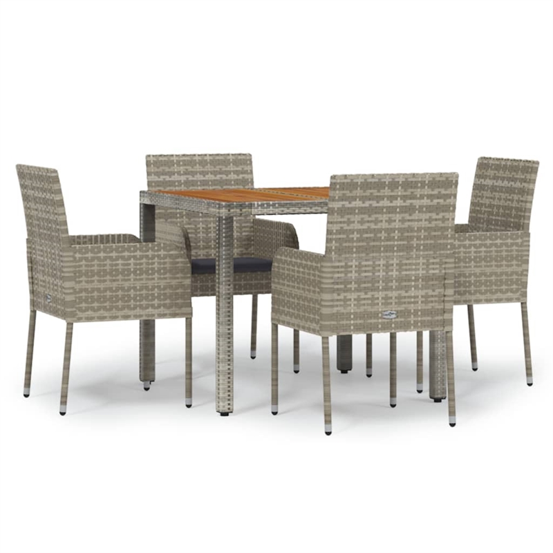 Afuera Living PE Rattan Standard Durable Garden Dining Set in Gray
