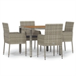 Afuera Living PE Rattan Standard Durable Garden Dining Set in Gray