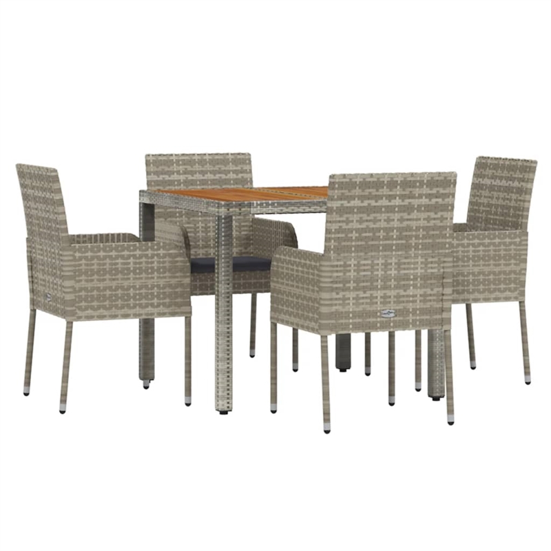 Afuera Living PE Rattan Standard Durable Garden Dining Set in Gray