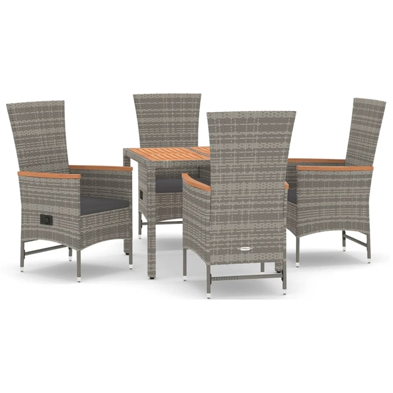 Afuera Living Poly Rattan Medium Modular Garden Dining Set in Gray