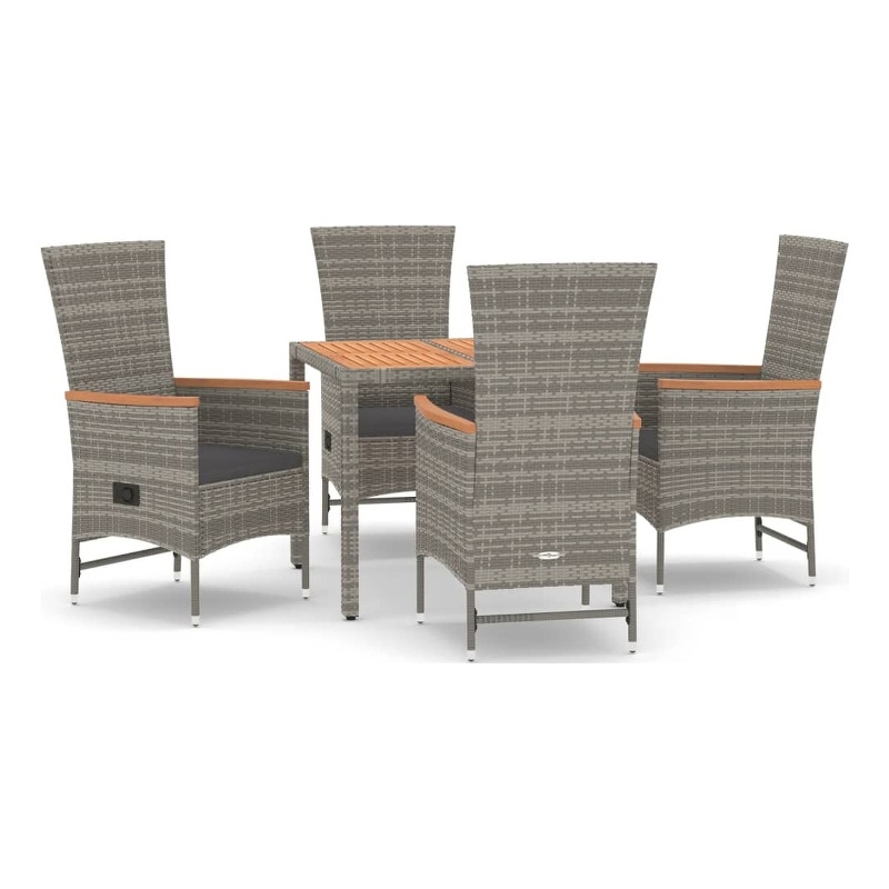 Afuera Living Poly Rattan Medium Modular Garden Dining Set in Gray