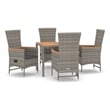 Afuera Living Poly Rattan Medium Modular Garden Dining Set in Gray