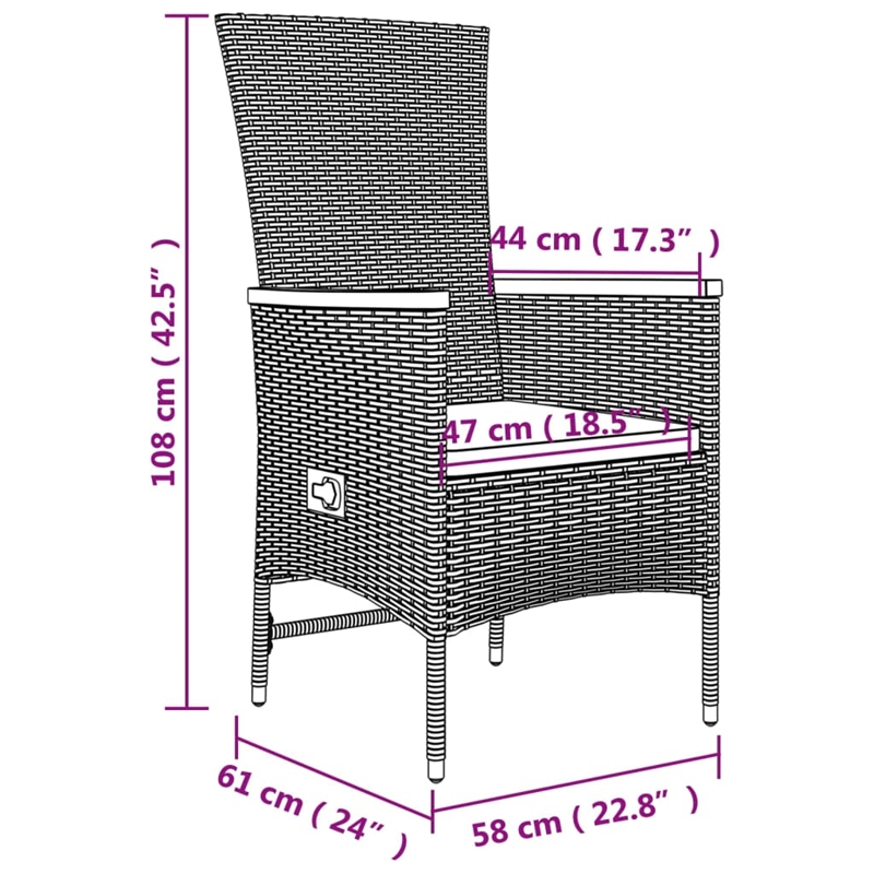 Afuera Living Poly Rattan Medium Modular Garden Dining Set in Gray