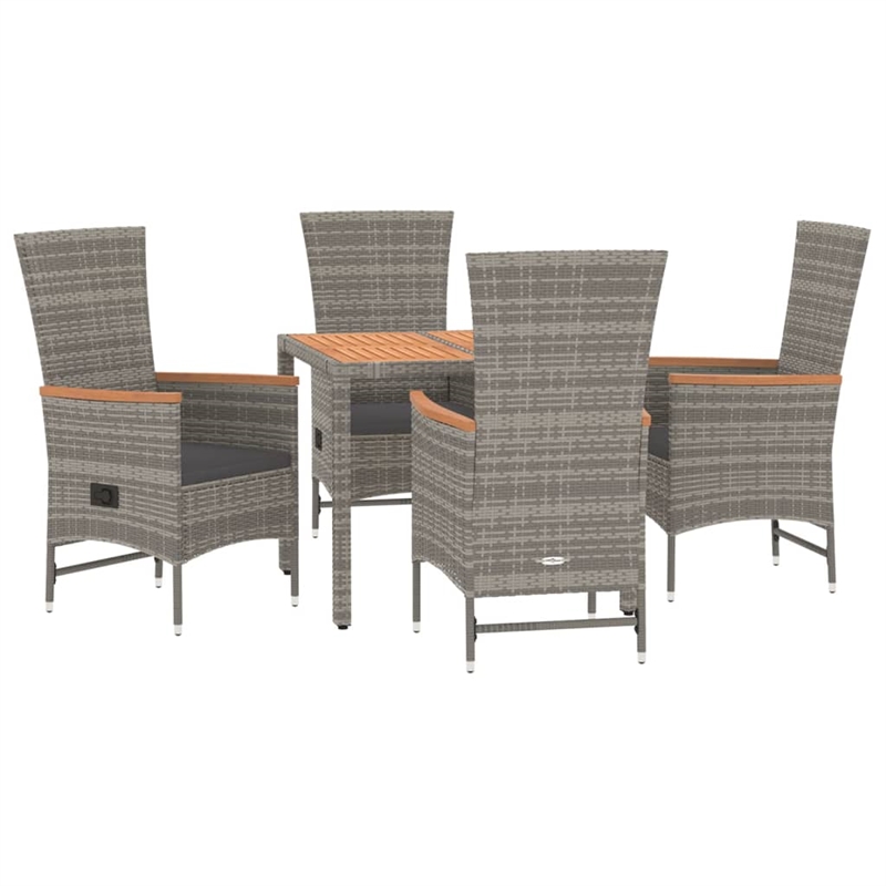 Afuera Living Poly Rattan Medium Modular Garden Dining Set in Gray