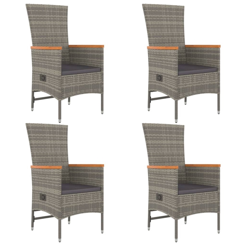 Afuera Living Poly Rattan Medium Modular Garden Dining Set in Gray