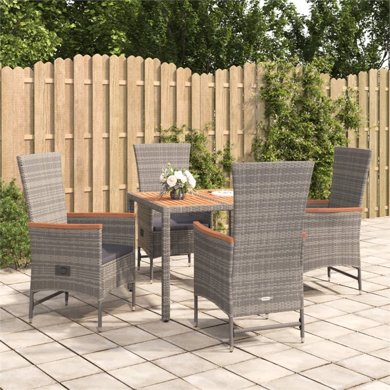 Afuera Living Poly Rattan Medium Modular Garden Dining Set in Gray