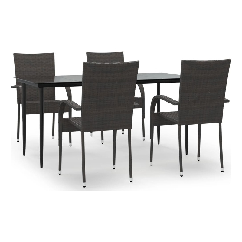Afuera Living PE Rattan Large Stackable Garden Dining Set in Brown