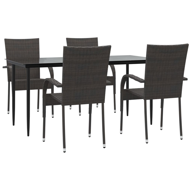 Afuera Living PE Rattan Large Stackable Garden Dining Set in Brown
