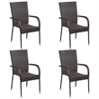 Afuera Living PE Rattan Large Stackable Garden Dining Set in Brown