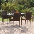 Afuera Living PE Rattan Large Stackable Garden Dining Set in Brown