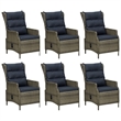 Afuera Living Poly Rattan 7 Piece Set Garden Dining Set in Brown