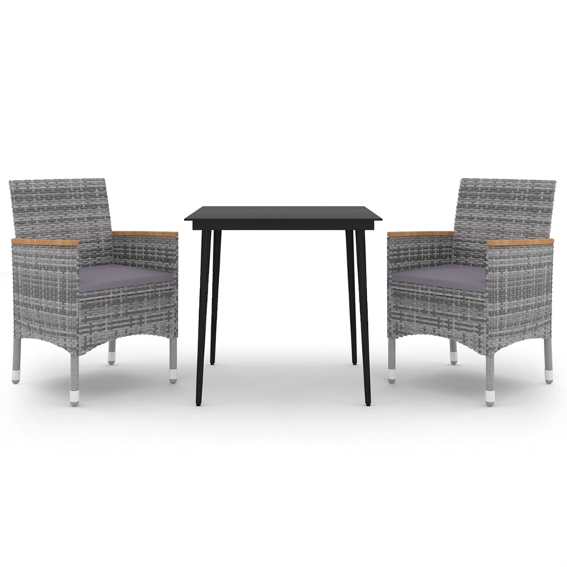 Afuera Living PE Rattan Medium Durable Garden Dining Set in Gray