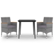 Afuera Living PE Rattan Medium Durable Garden Dining Set in Gray