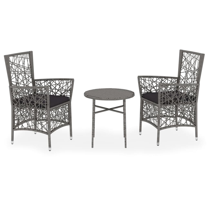Afuera Living PE Rattan Medium Durable Garden Dining Set in Gray