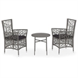 Afuera Living PE Rattan Medium Durable Garden Dining Set in Gray