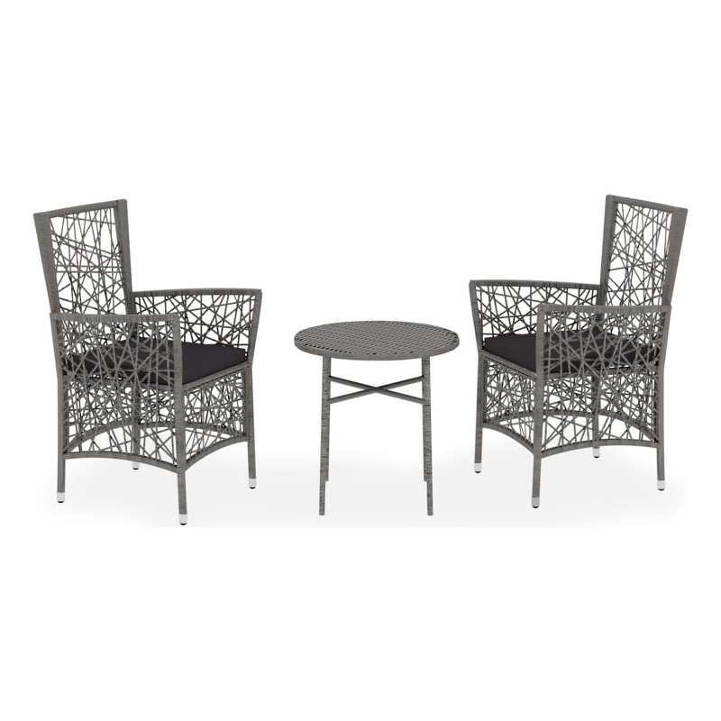 Afuera Living PE Rattan Medium Durable Garden Dining Set in Gray