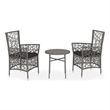 Afuera Living PE Rattan Medium Durable Garden Dining Set in Gray