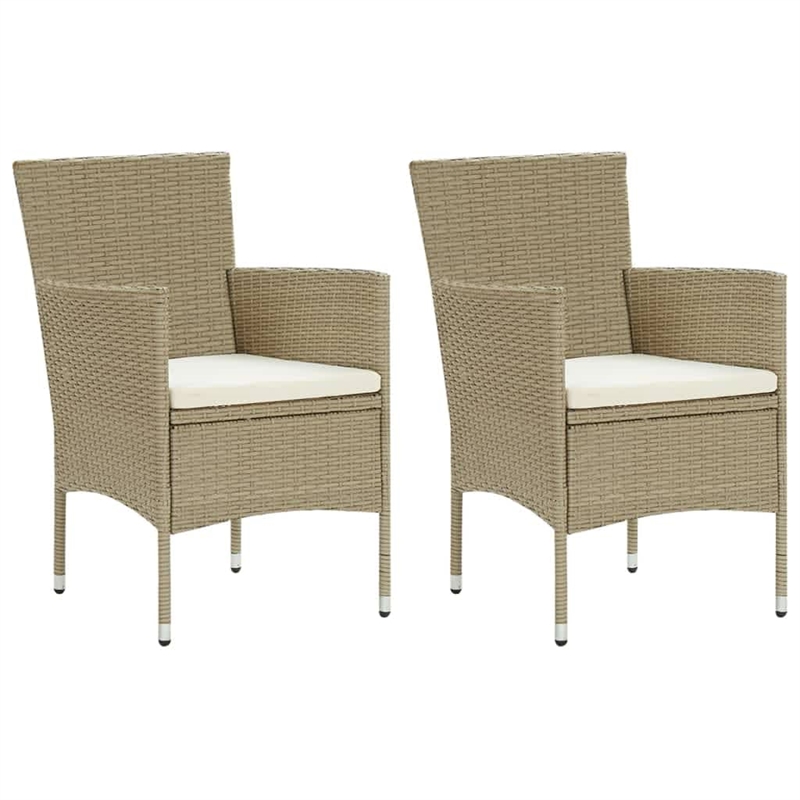 Afuera Living Poly Rattan Medium Lightweight Dining Set in Beige