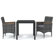 Afuera Living PE Rattan Medium Durable Garden Dining Set in Gray