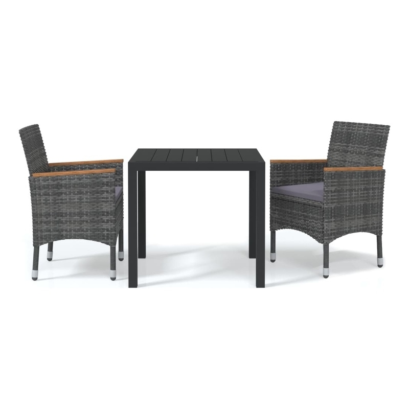 Afuera Living PE Rattan Medium Durable Garden Dining Set in Gray