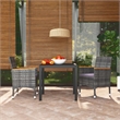 Afuera Living PE Rattan Medium Durable Garden Dining Set in Gray