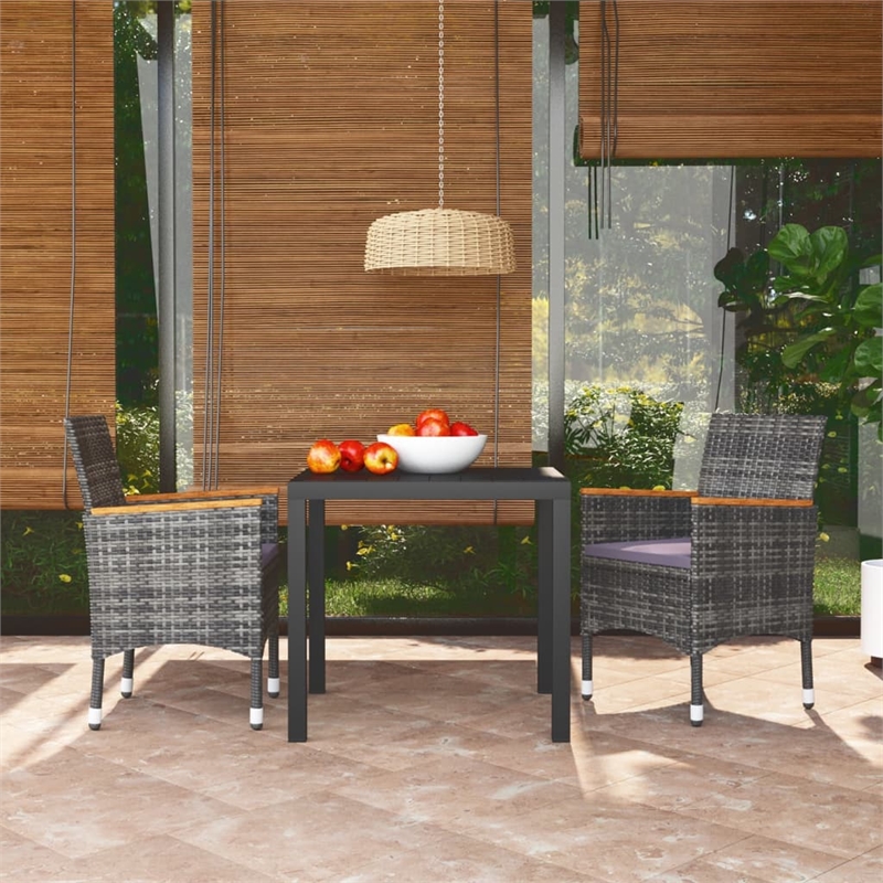 Afuera Living PE Rattan Medium Durable Garden Dining Set in Gray
