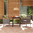 Afuera Living PE Rattan Medium Durable Square Dining Set in Gray