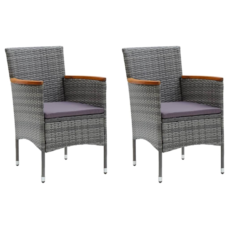 Afuera Living PE Rattan Medium Durable Square Dining Set in Gray