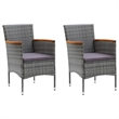 Afuera Living PE Rattan Medium Durable Square Dining Set in Gray