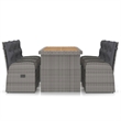 Afuera Living Outdoor 7 Piece Dining Set in Gray Poly Rattan