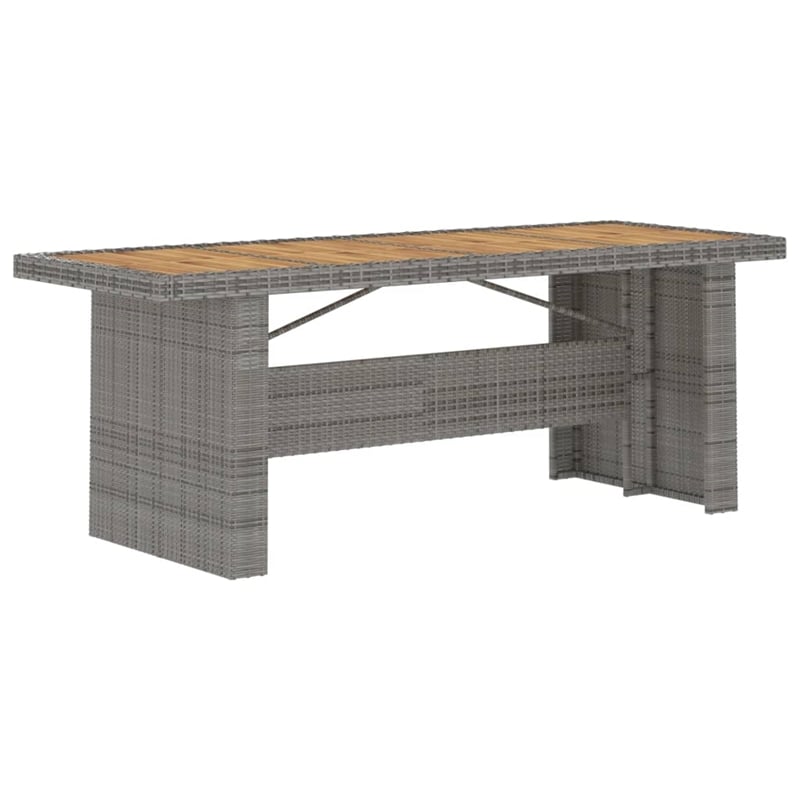 Afuera Living Outdoor 7 Piece Dining Set in Gray Poly Rattan