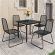 Afuera Living 5 Piece PVC Rattan Lightweight Dining Set in Black