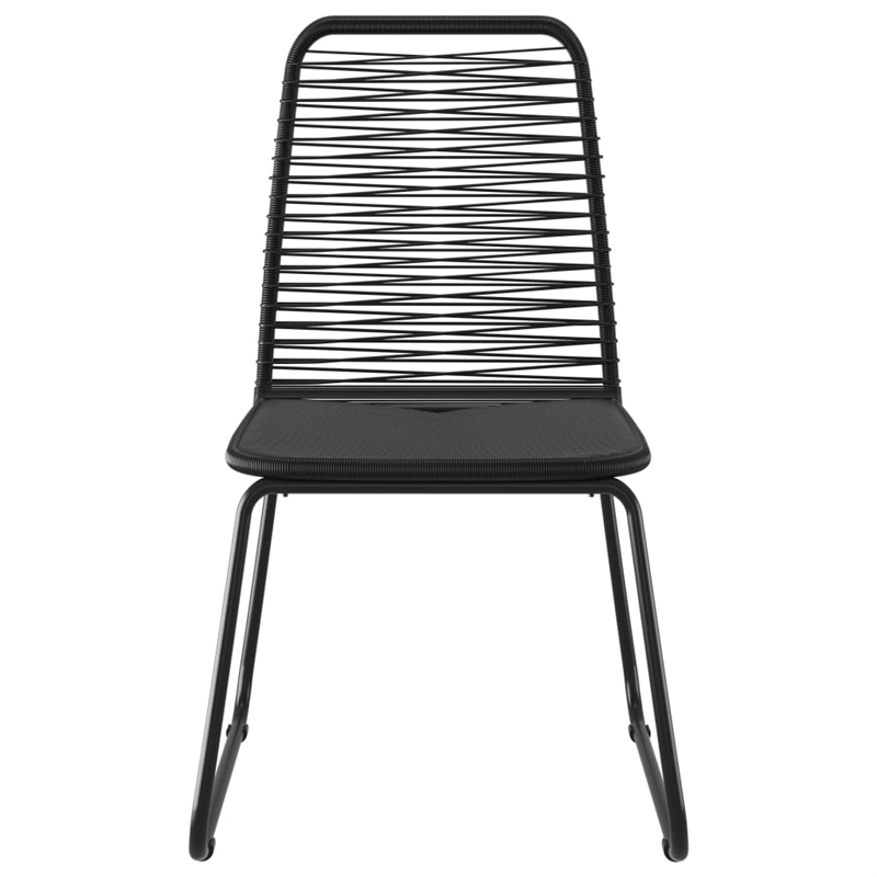 Afuera Living 5 Piece PVC Rattan Lightweight Dining Set in Black