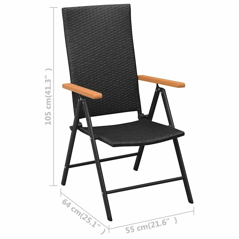Afuera Living PE Rattan/Glass Standard Dining Set in Black/Brown