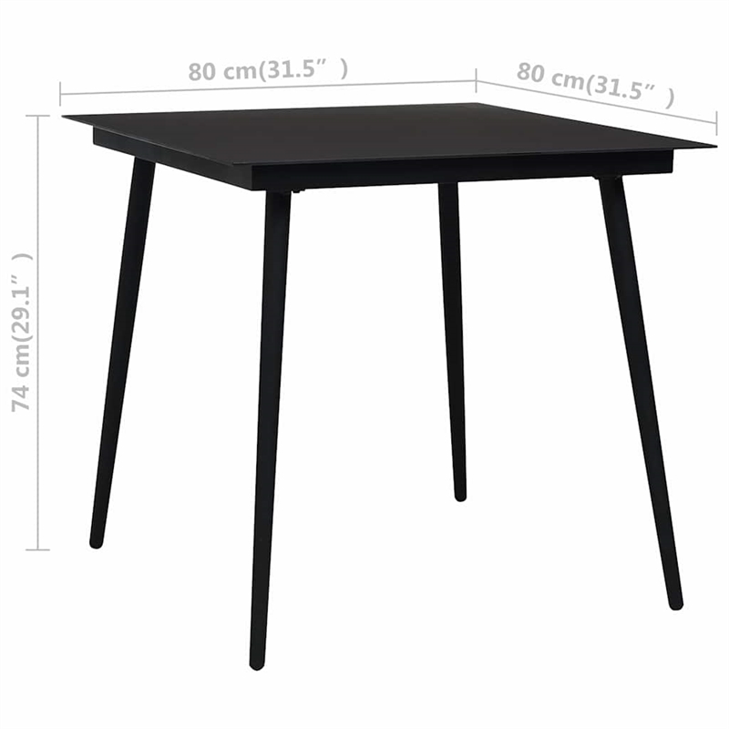 Afuera Living PE Rattan/Glass Standard Dining Set in Black/Brown