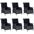 Afuera Living Large Round PE Rattan Outdoor Dining Set in Dark Gray