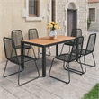 Afuera Living PVC Rattan Standard Durable Dining Set in Black/Brown