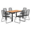 Afuera Living PVC Rattan Standard Durable Dining Set in Black/Brown
