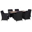 Afuera Living Outdoor Dining Set in Black Poly Rattan Large Durable