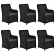 Afuera Living Outdoor Dining Set in Black Poly Rattan Large Durable