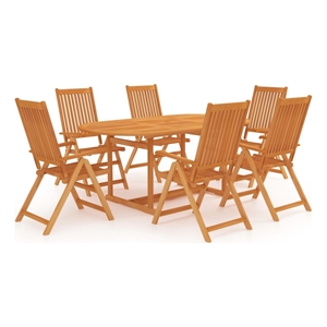 Afuera Living Garden Dining Set Warm Brown Fine Sanded Teak Hardwood