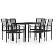 Afuera Living Powder-Coated Steel Large Durable Dining Set in Black