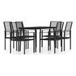 Afuera Living Powder-Coated Steel Large Durable Dining Set in Black