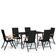 Afuera Living PE Rattan 7 Piece Foldable Garden Dining Set in Black