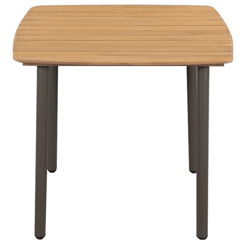 Afuera Living Solid Acacia Wood Medium Stackable Dining Set in Gray