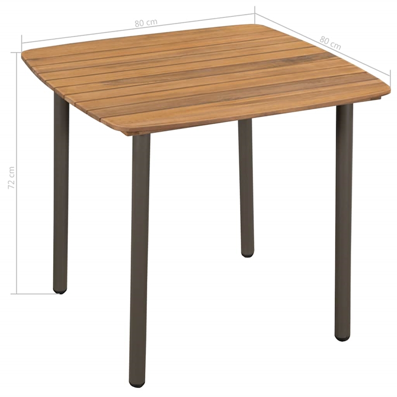Afuera Living Solid Acacia Wood Medium Stackable Dining Set in Gray