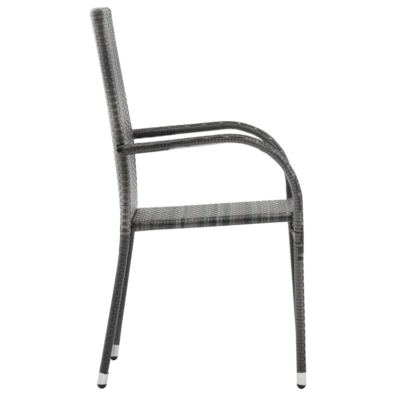 Afuera Living Solid Acacia Wood Medium Stackable Dining Set in Gray